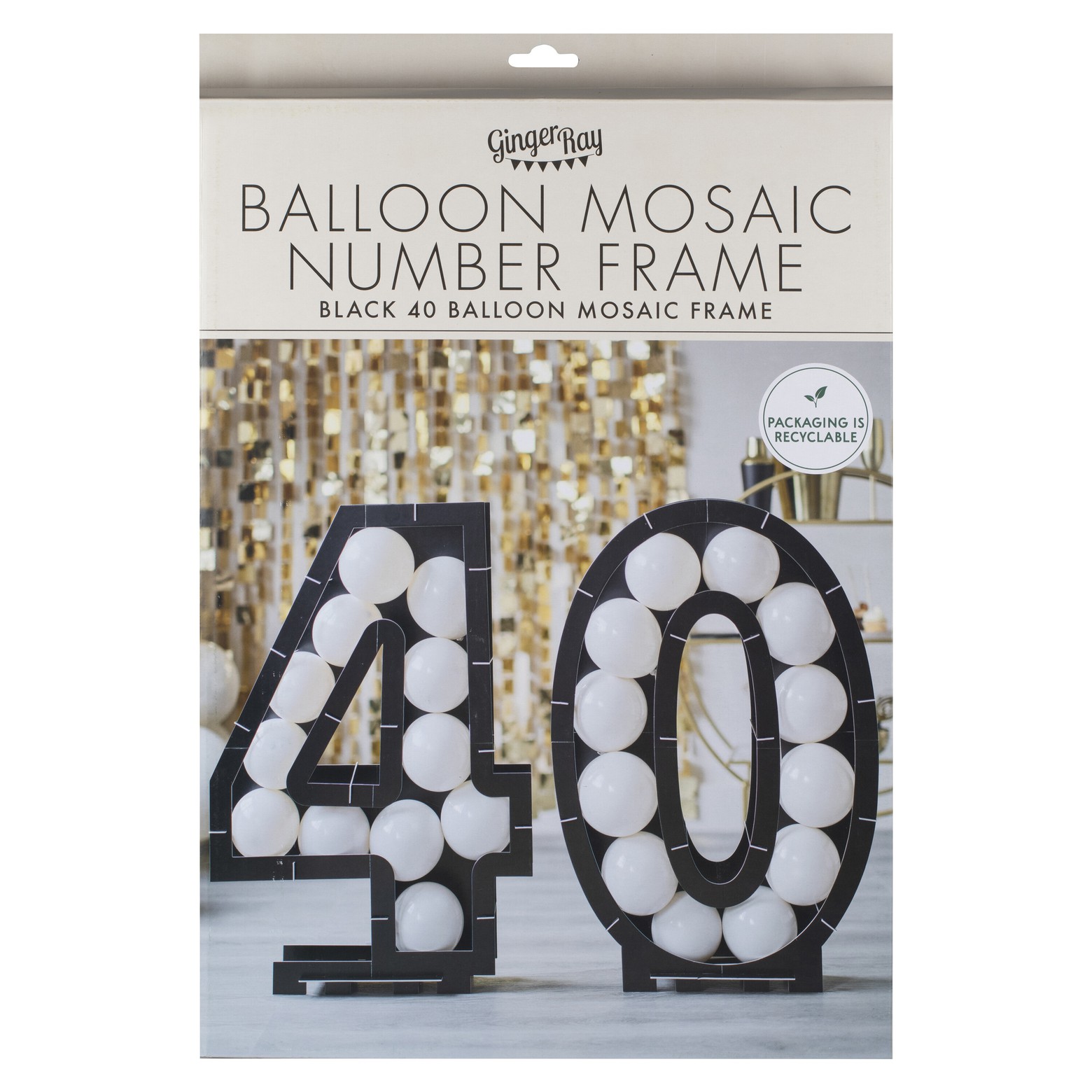 Mozaikový Rám na Balóny - 40 - Čierny