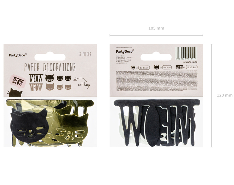 Papierové Dekorácie - Mačičky (8ks)