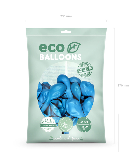 Eko Balóny - Metalická Modrá - 26 cm (20ks)