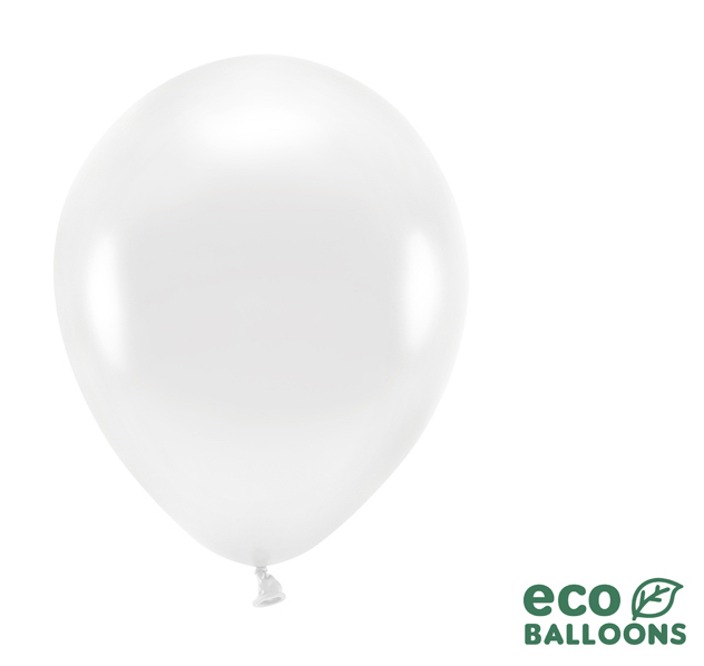 Eko Balóny - Metalická Biela - 26 cm (10ks)