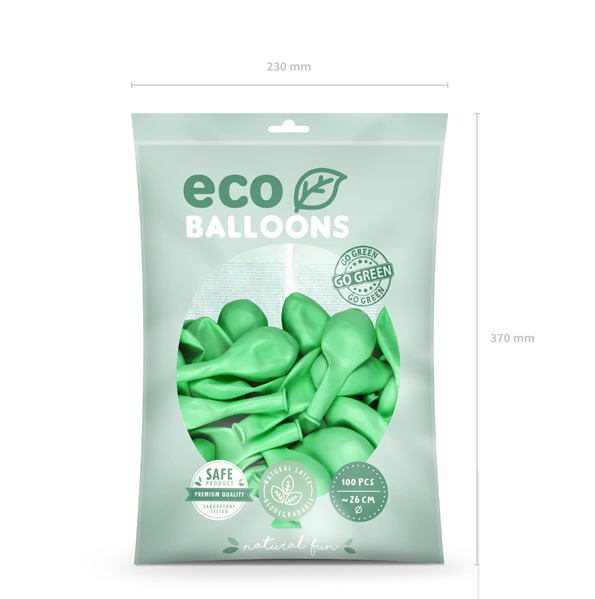 Eko Balóny - Metalická Zelená Mäta - 26 cm (10ks)
