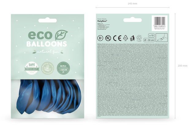 Eko Balóny - Pastel - Modrá - 30 cm (10ks)