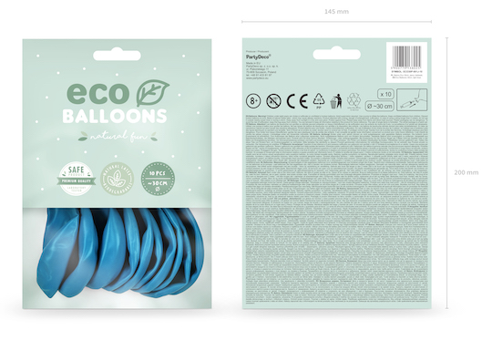 Eko Balóny - Pastel - Svetlo Modrá - 30 cm (10ks)