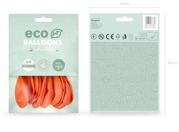 Eko Balóny - Pastel - Oranžová - 30 cm (10ks)