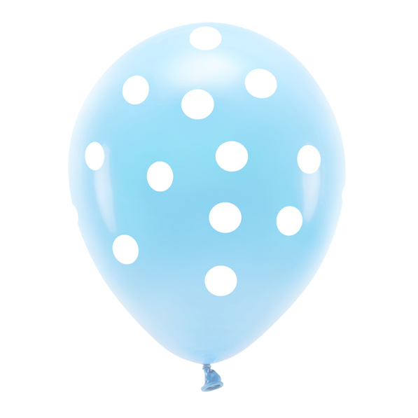 Eco Balloons - Dots - Light Blue - 33 cm (6pcs)