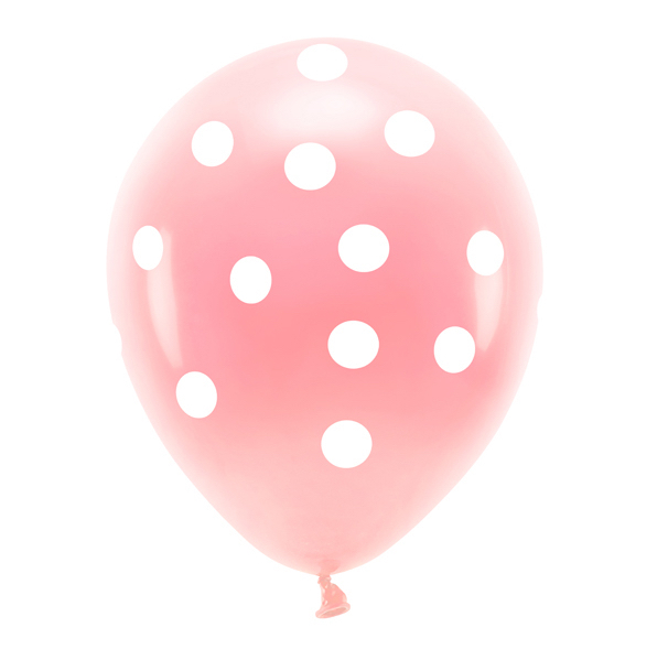 Eco Balloons - Dots - Light Pink - 33 cm (6pcs)