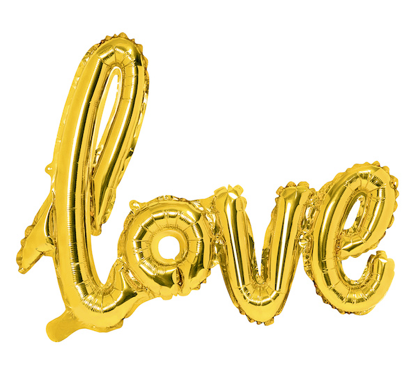 Foliový Balón - Love - Zlatá