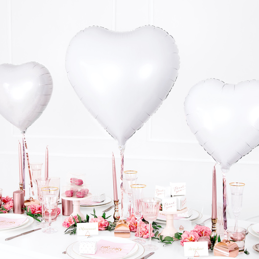 Foil Balloon - Heart - White (61cm)