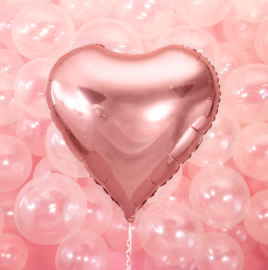 Fóliový Balón - Srdce - Ružovozlatá (61cm) - Kliknutím na obrázok zatvorte -