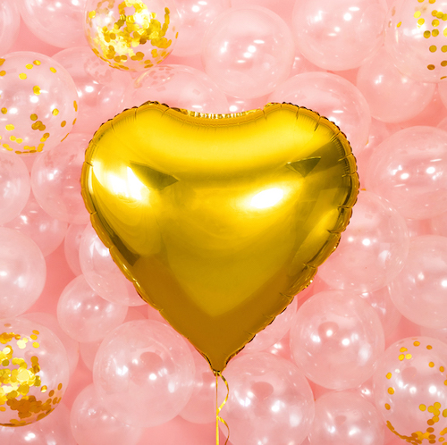 Fóliový Balón - Srdce - Zlatá (61cm)