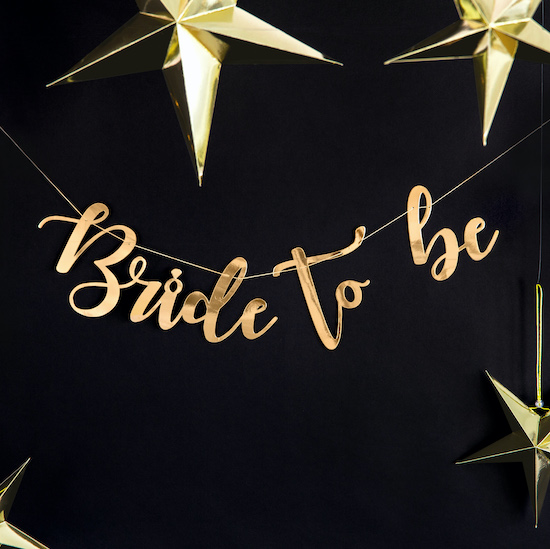 Girlanda - Bride To Be - Zlatá - Kliknutím na obrázok zatvorte -