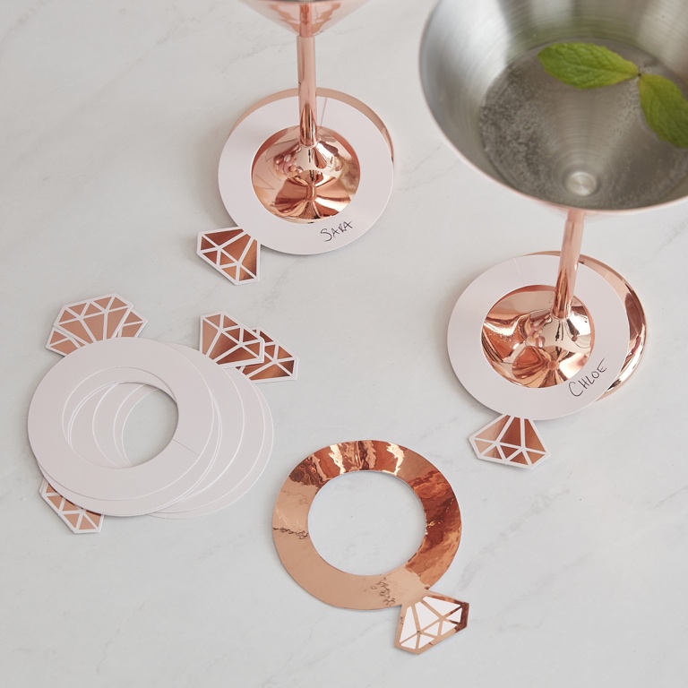 Ring Shaped Drink Markers - Rose Gold (10pcs)