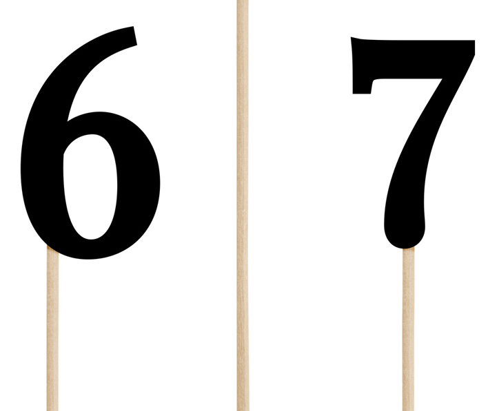 Čísla na Stoly - Čierna (11ks)