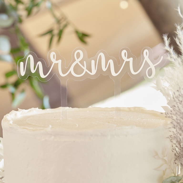 Wedding Cake Topper - Mr & Mrs - Acrylic