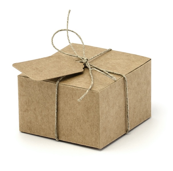 Krabička so Štítkom - Hnedá (10ks)