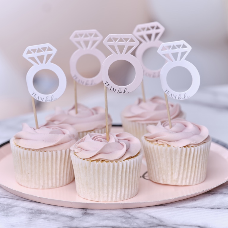 Cupcake Toppers - Rings - Team Bride (12pcs)