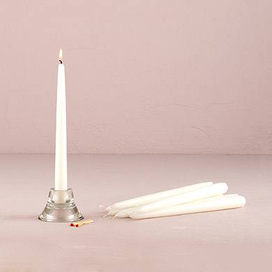 Kuželové Sviečky - Malé - Biela (25cm) - Kliknutím na obrázok zatvorte -
