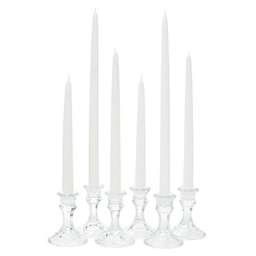 Kuželové Sviečky - Malé - Biela (25cm)
