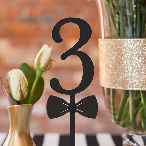 Bow Tie Acrylic Table Number - Black