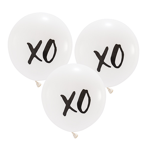 Okrúhly Svadobný Balón - "XO"- Veľký - Biela (43cm)