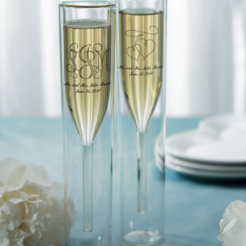 Svadobné Poháre - Dvojstenné Poháre na Šampanské (2ks)