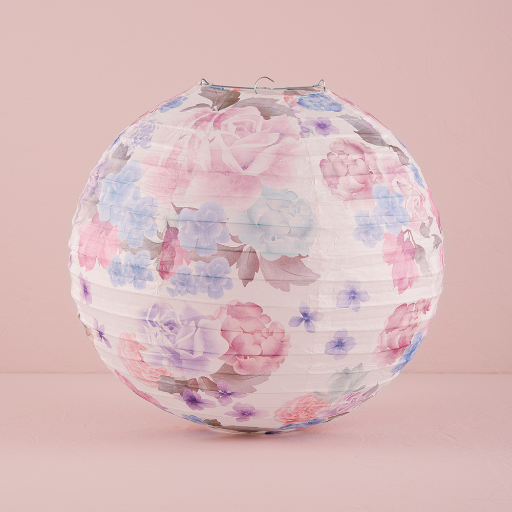 Round Paper Lantern - Vintage Floral - Medium (40cm)