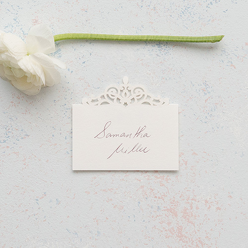Pearl Romance Laser Embossed Place Cards