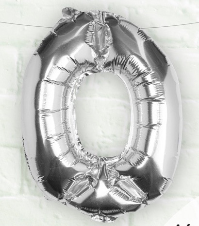 Foliový Balón - 0 - Strieborná (40cm) - Kliknutím na obrázok zatvorte -