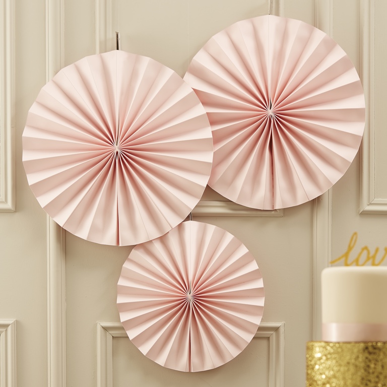 Circle Fan Pinwheel - Pastel Pink (3pcs)