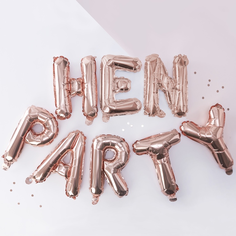 Foliové Balóny - Hen Party - Ružovozlatá